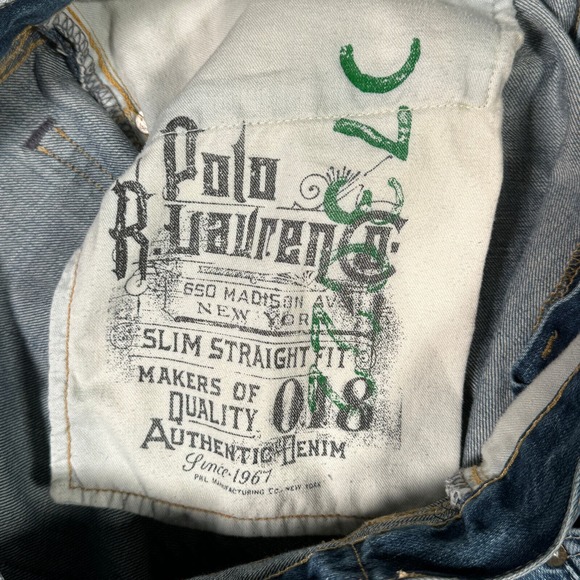 Ralph Lauren Jeans‎ Mens 36x30 (Actual 38x31) Blue Slim Straight 018 - Picture 12 of 15